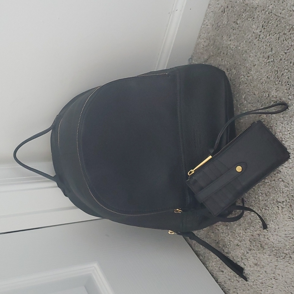 Margot Genuine Leather Small Bookbag with Matching Clutch.